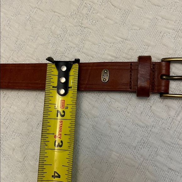 LAUREN RALPH LAUREN ITALIAN LEATHER BRASS BUCKLE VINTAGE BELT SIZE MEDIUM - Picture 8 of 11